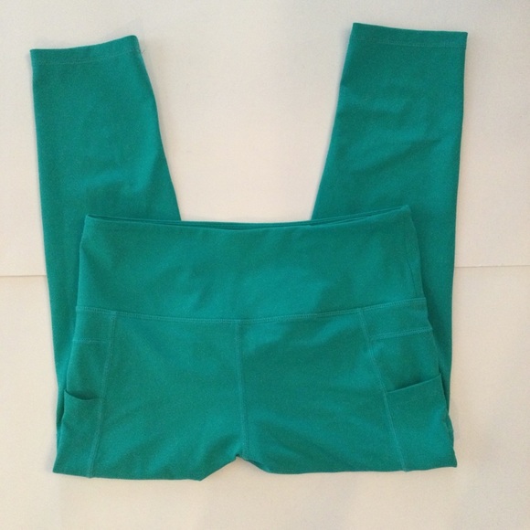 Zyia Active Wear Green stretch Leggings With Pockets Size 8-10 - Picture 6 of 8